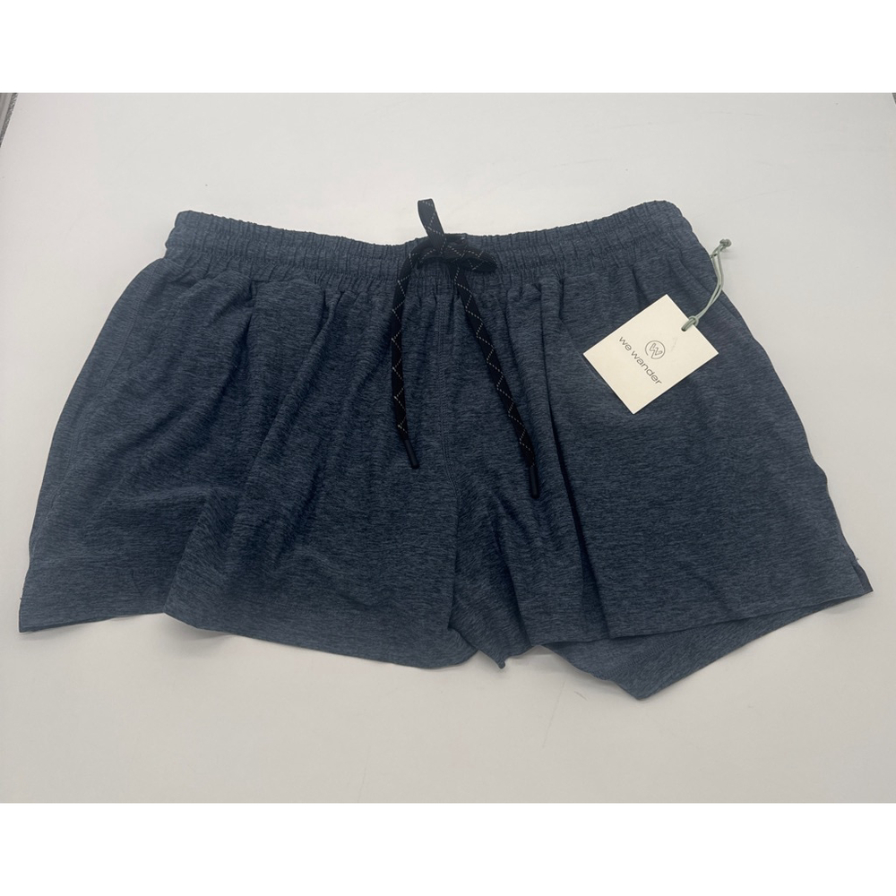 We Wander Heather Blue Athletic Shorts 1X